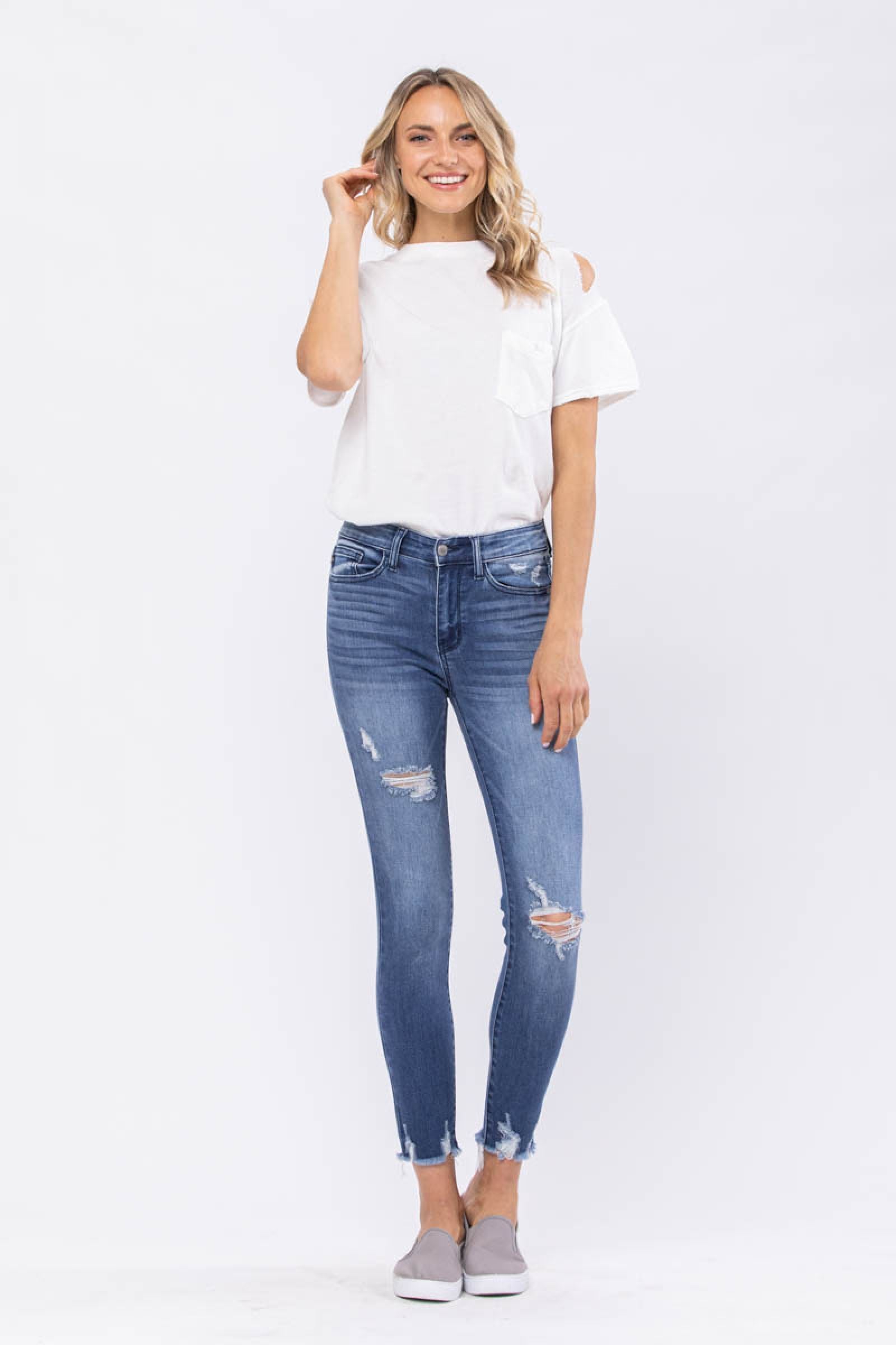 Judy Blue High-Rise Distressed Skinny Jeans