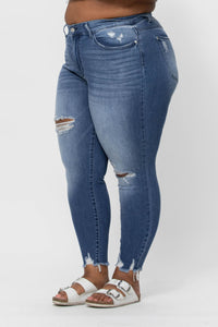 Judy Blue High-Rise Distressed Skinny Jeans-Villari Chic, women's online fashion boutique in Severna, Maryland