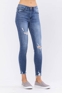 Judy Blue High-Rise Distressed Skinny Jeans-Villari Chic, women's online fashion boutique in Severna, Maryland