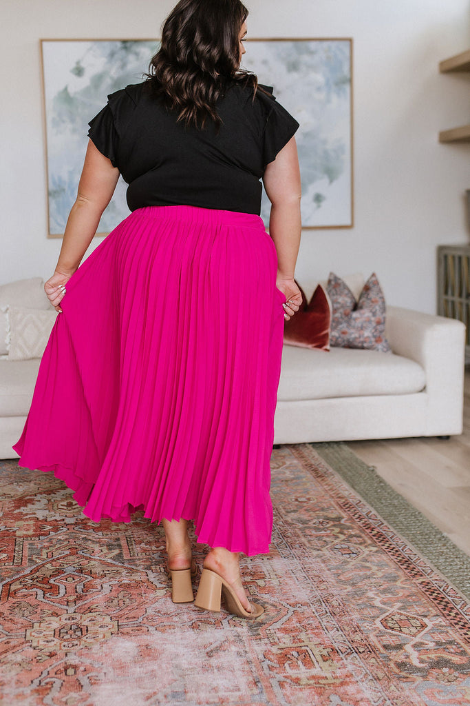 Just Too Hot Midi Skirt in Hot Pink-Womens-Villari Chic, women's online fashion boutique in Severna, Maryland