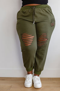 Kick Back Distressed Joggers in Olive-Womens-Villari Chic, women's online fashion boutique in Severna, Maryland