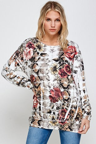 Long-Sleeved Buttery Soft Floral Top-Villari Chic, women's online fashion boutique in Severna, Maryland