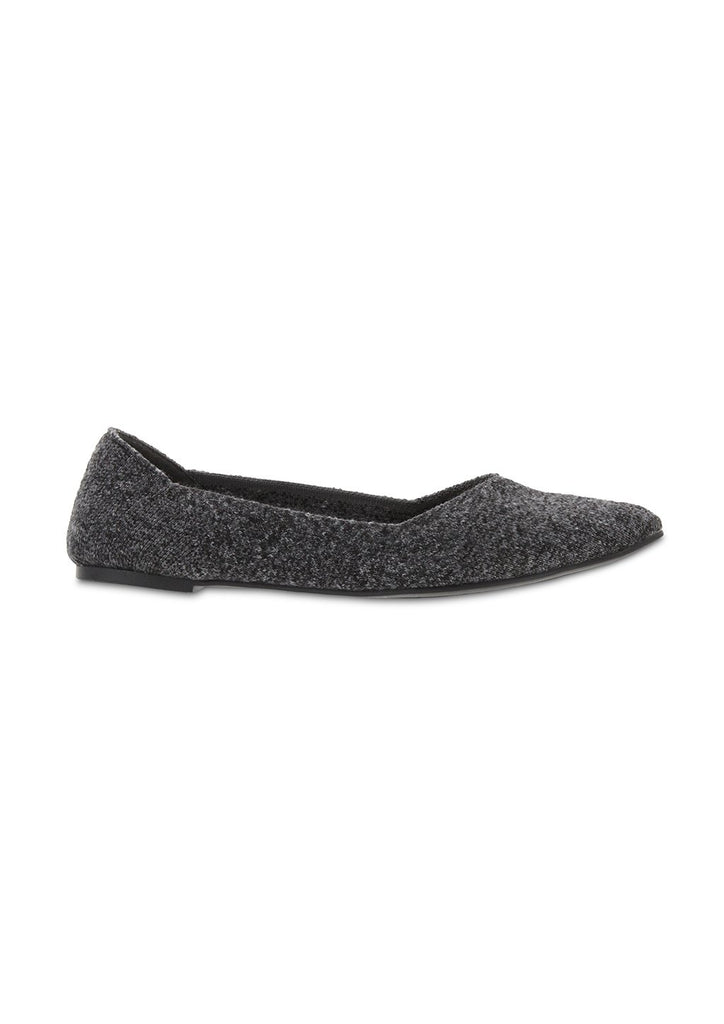 MIA Shoes Kerri Flannel Pointed Toe Flat in Charcoal-Villari Chic, women's online fashion boutique in Severna, Maryland