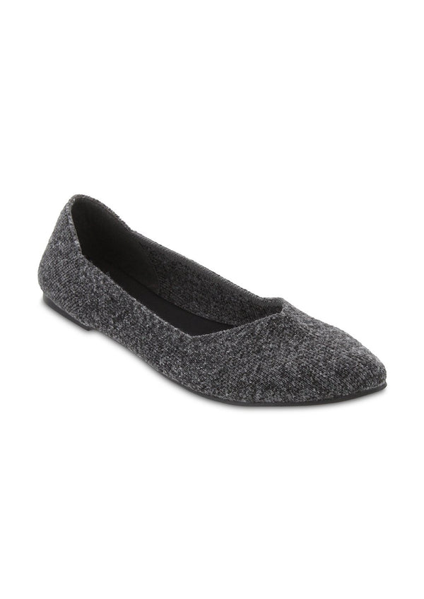 MIA Shoes Kerri Flannel Pointed Toe Flat in Charcoal-Villari Chic, women's online fashion boutique in Severna, Maryland