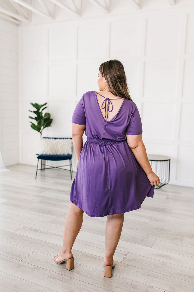 Miss Independent V-Neck Dress in Purple-Womens-Villari Chic, women's online fashion boutique in Severna, Maryland