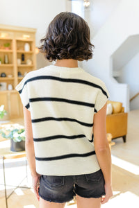 More or Less Striped Sweater in Ivory & Black-Womens-Villari Chic, women's online fashion boutique in Severna, Maryland