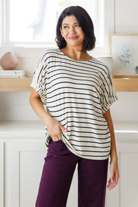 Much Ado About Nothing Navy Striped Top-Womens-Villari Chic, women's online fashion boutique in Severna, Maryland