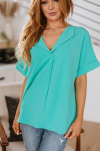 New & Noteworthy Top in Aqua-Womens-Villari Chic, women's online fashion boutique in Severna, Maryland