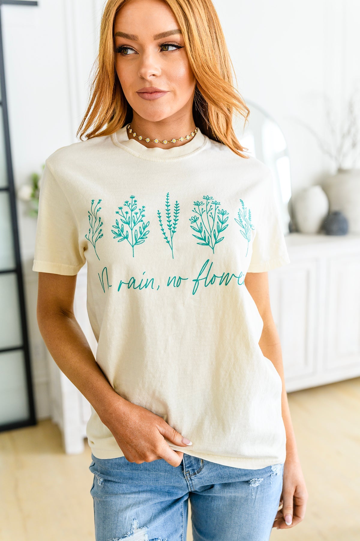 No Rain No Flowers Graphic Tee-Womens-Villari Chic, women's online fashion boutique in Severna, Maryland