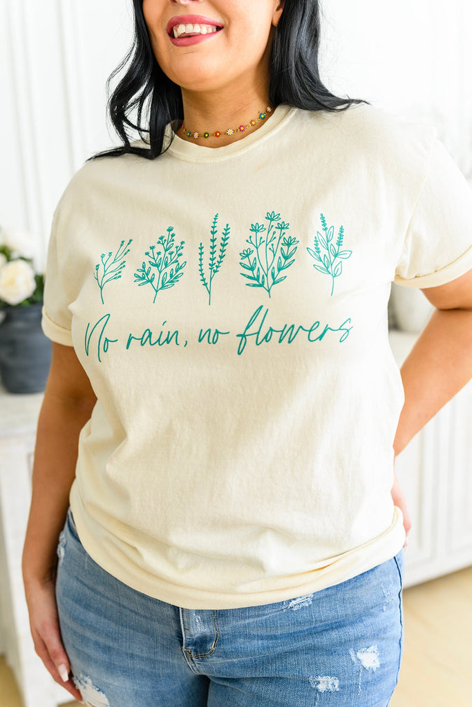 No Rain No Flowers Graphic Tee-Womens-Villari Chic, women's online fashion boutique in Severna, Maryland