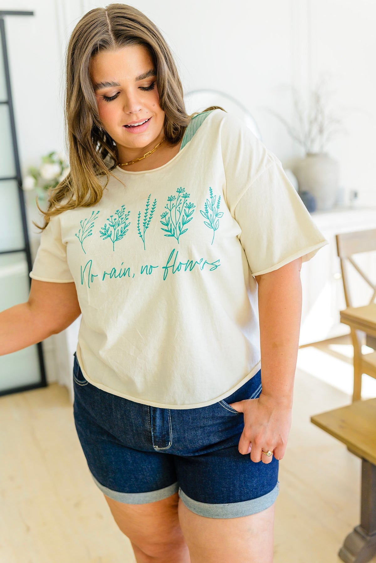 No Rain No Flowers Graphic Tee-Womens-Villari Chic, women's online fashion boutique in Severna, Maryland