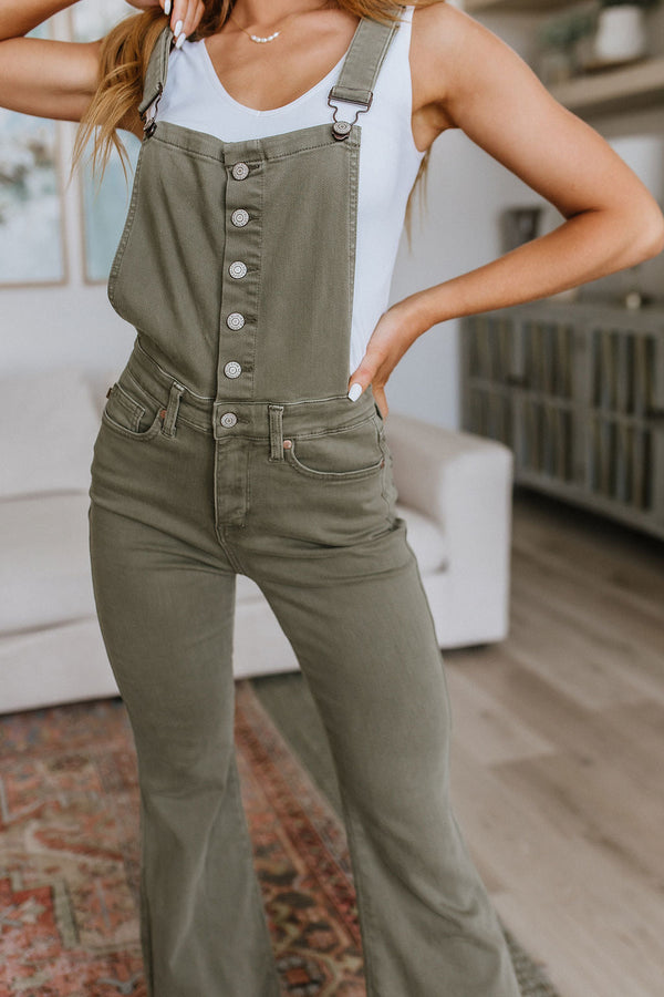 Judy Blue Control Top Overalls in Olive-Womens-Villari Chic, women's online fashion boutique in Severna, Maryland