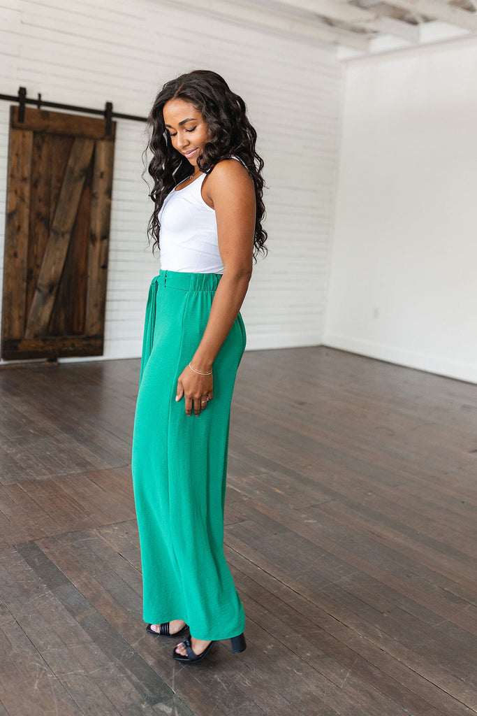 On the Other Side Wide Leg Pants in Green-Womens-Villari Chic, women's online fashion boutique in Severna, Maryland