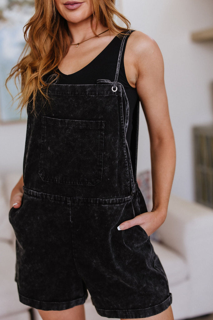 On a Journey Shortalls in Washed Black-Womens-Villari Chic, women's online fashion boutique in Severna, Maryland
