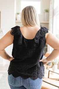 Parisian Stroll Lace Blouse in Black-Womens-Villari Chic, women's online fashion boutique in Severna, Maryland