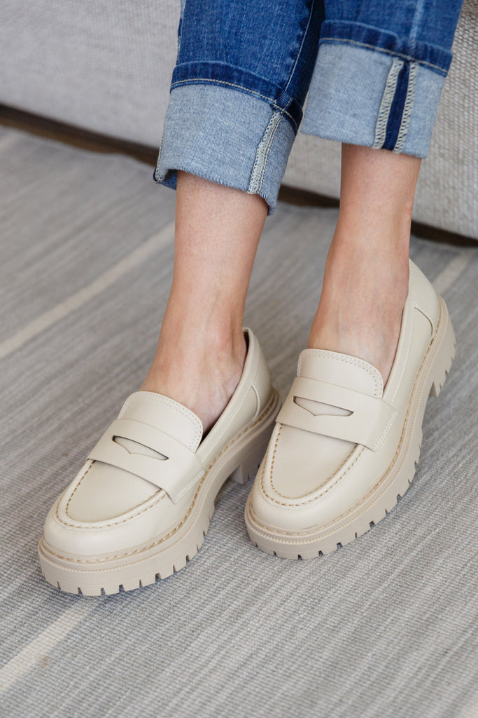 Penny for Your Thoughts Loafers in Bone-Womens-Villari Chic, women's online fashion boutique in Severna, Maryland