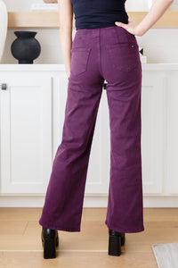 Petunia High-Rise Wide Leg Jeans in Plum by Micah Denim-Womens-Villari Chic, women's online fashion boutique in Severna, Maryland