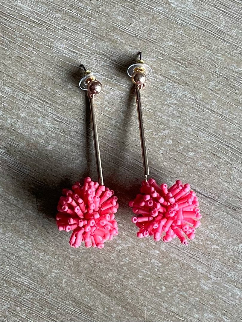 Pom Pom Drop Earrings -- Colors! - Main Image