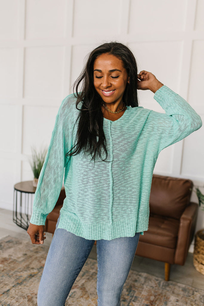 Relax With Me Knit Top in Aqua-Womens-Villari Chic, women's online fashion boutique in Severna, Maryland