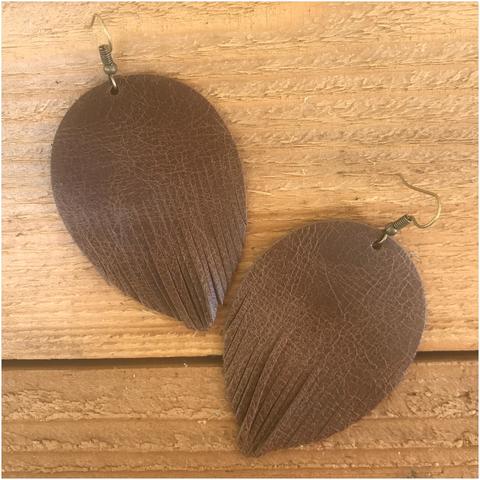 Riviera Genuine Leather Fringe Earrings - 4 Colors!-Villari Chic, women's online fashion boutique in Severna, Maryland