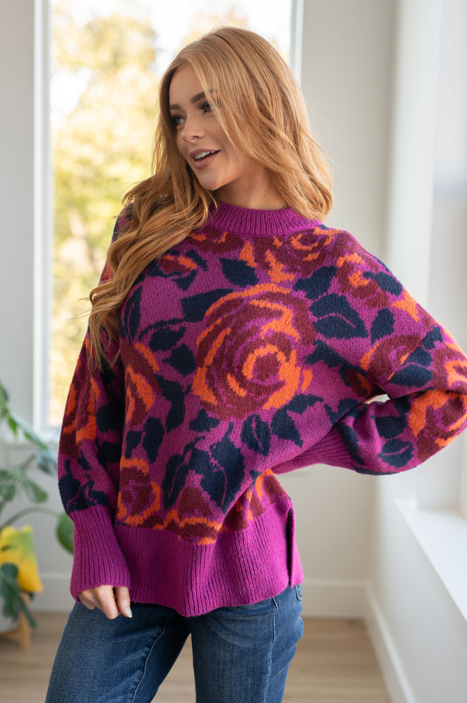 Rosie Posey Floral Sweater-Womens-Villari Chic, women's online fashion boutique in Severna, Maryland