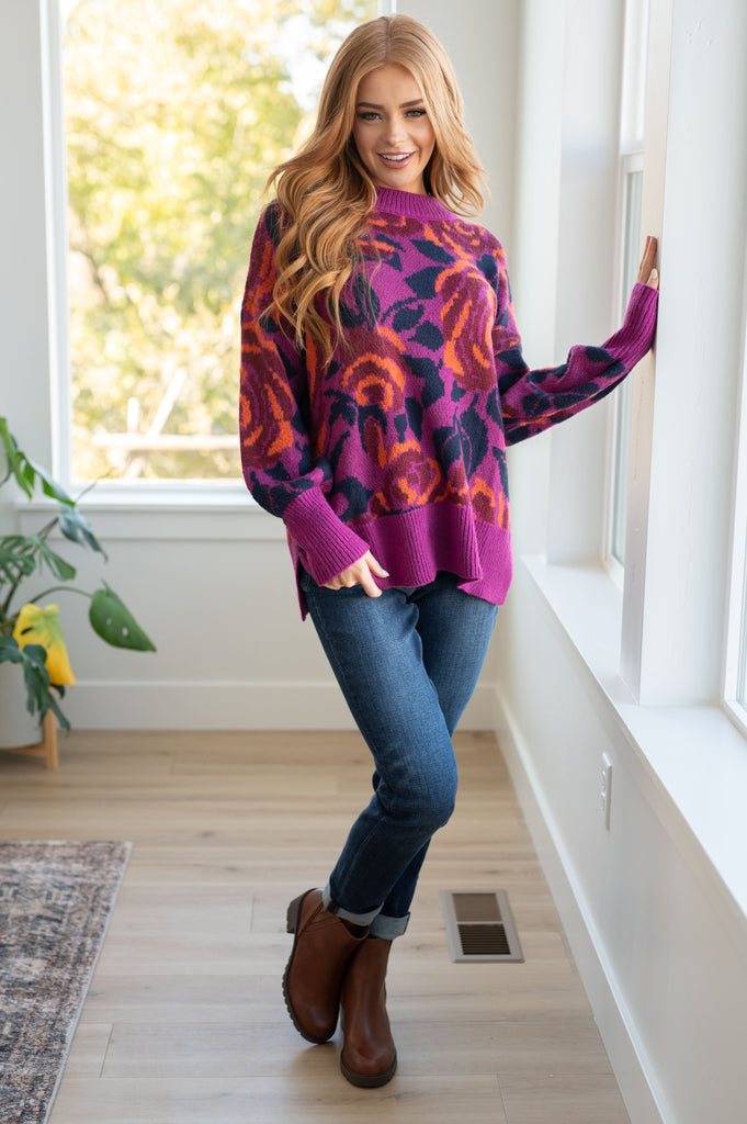 Rosie Posey Floral Sweater-Womens-Villari Chic, women's online fashion boutique in Severna, Maryland