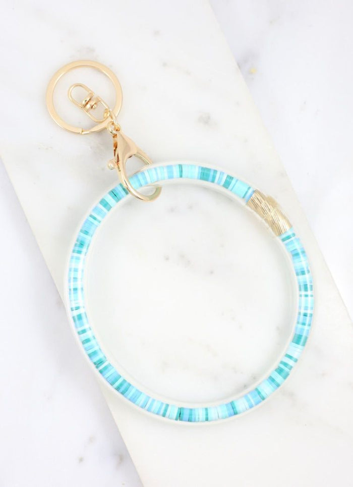 Keychain Bangle in Aqua-Villari Chic, women's online fashion boutique in Severna, Maryland