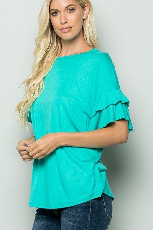 Ruffle Dolman Sleeve Top - 3 Colors!-Villari Chic, women's online fashion boutique in Severna, Maryland