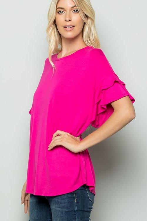 Ruffle Dolman Sleeve Top - 3 Colors!-Villari Chic, women's online fashion boutique in Severna, Maryland