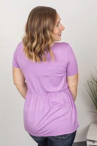 Sarah Babydoll Top in Lavender-Villari Chic, women's online fashion boutique in Severna, Maryland