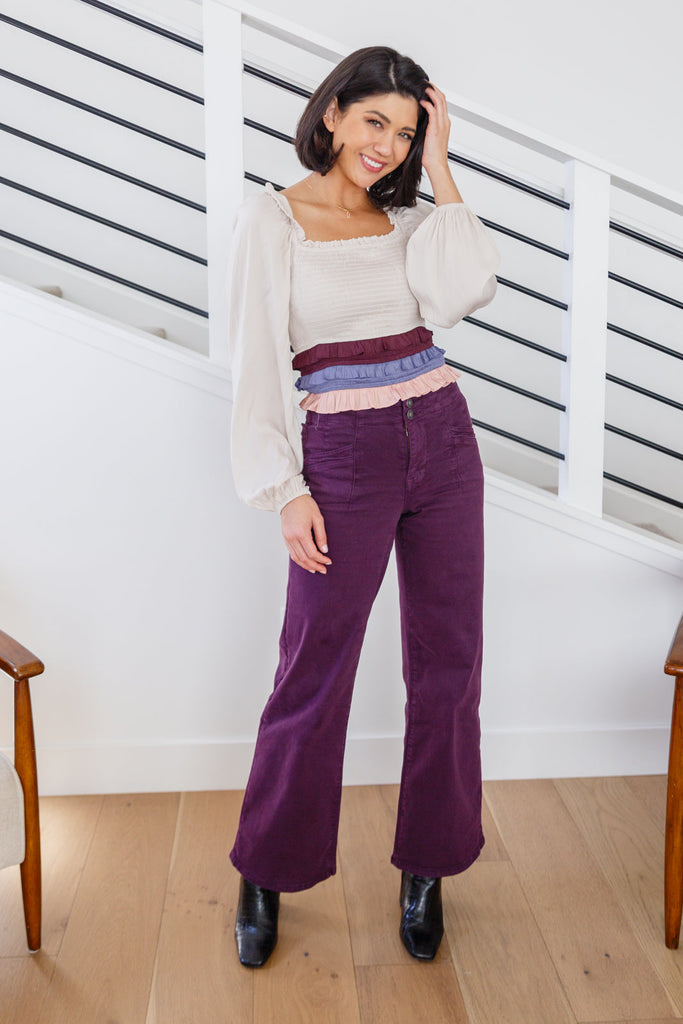 Petunia High-Rise Wide Leg Jeans in Plum by Micah Denim-Womens-Villari Chic, women's online fashion boutique in Severna, Maryland