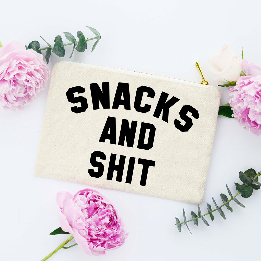 Snacks & Sh*t Zippered Pouch-Villari Chic, women's online fashion boutique in Severna, Maryland