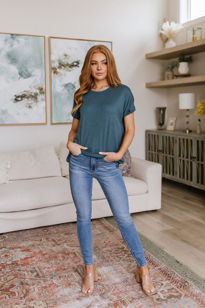 So Good Relaxed Fit Top in Dark Teal-Womens-Villari Chic, women's online fashion boutique in Severna, Maryland