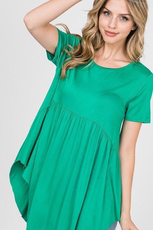 Solid Short-Sleeved Babydoll Top - 4 Colors!-Villari Chic, women's online fashion boutique in Severna, Maryland