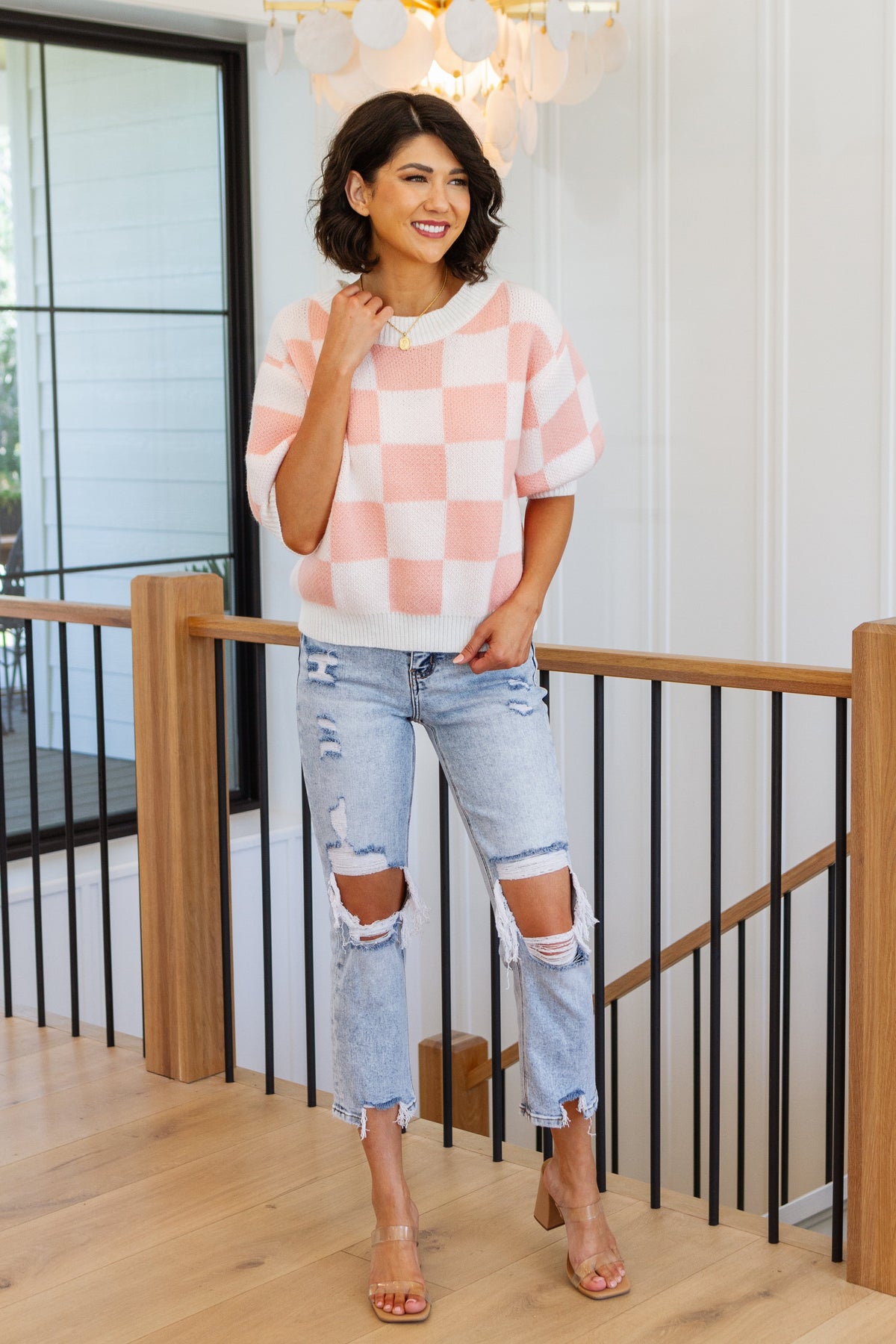 Start Me Up Checkered Sweater-Womens-Villari Chic, women's online fashion boutique in Severna, Maryland