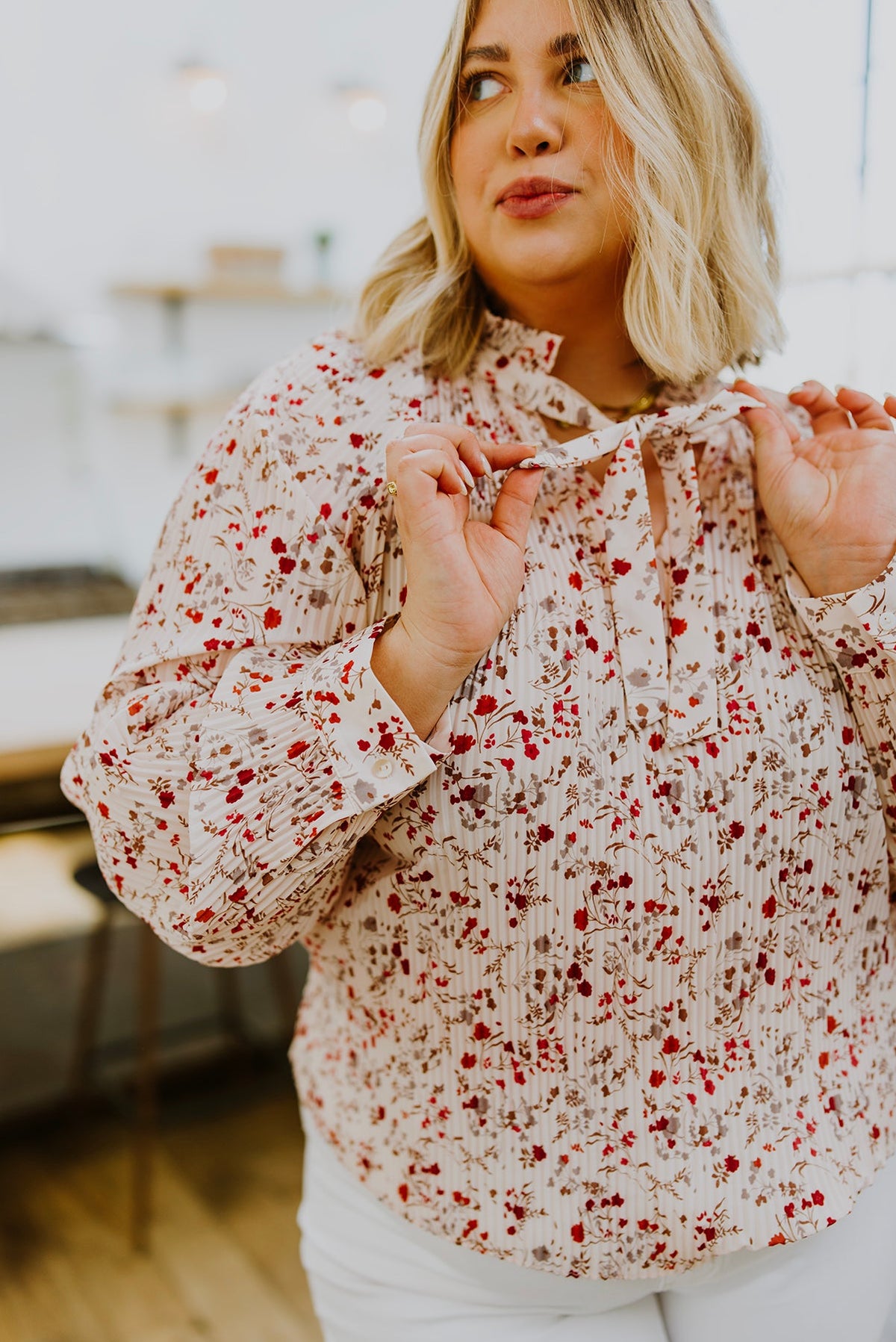 Stella Long-Sleeved Floral Blouse-Womens-Villari Chic, women's online fashion boutique in Severna, Maryland