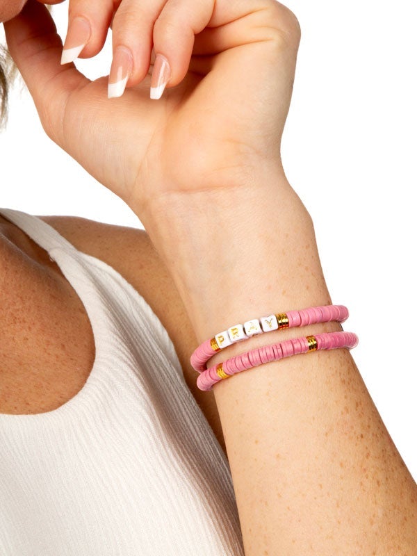 Strength Stacked Disc Bracelet Set in Hot Pink-Villari Chic, women's online fashion boutique in Severna, Maryland