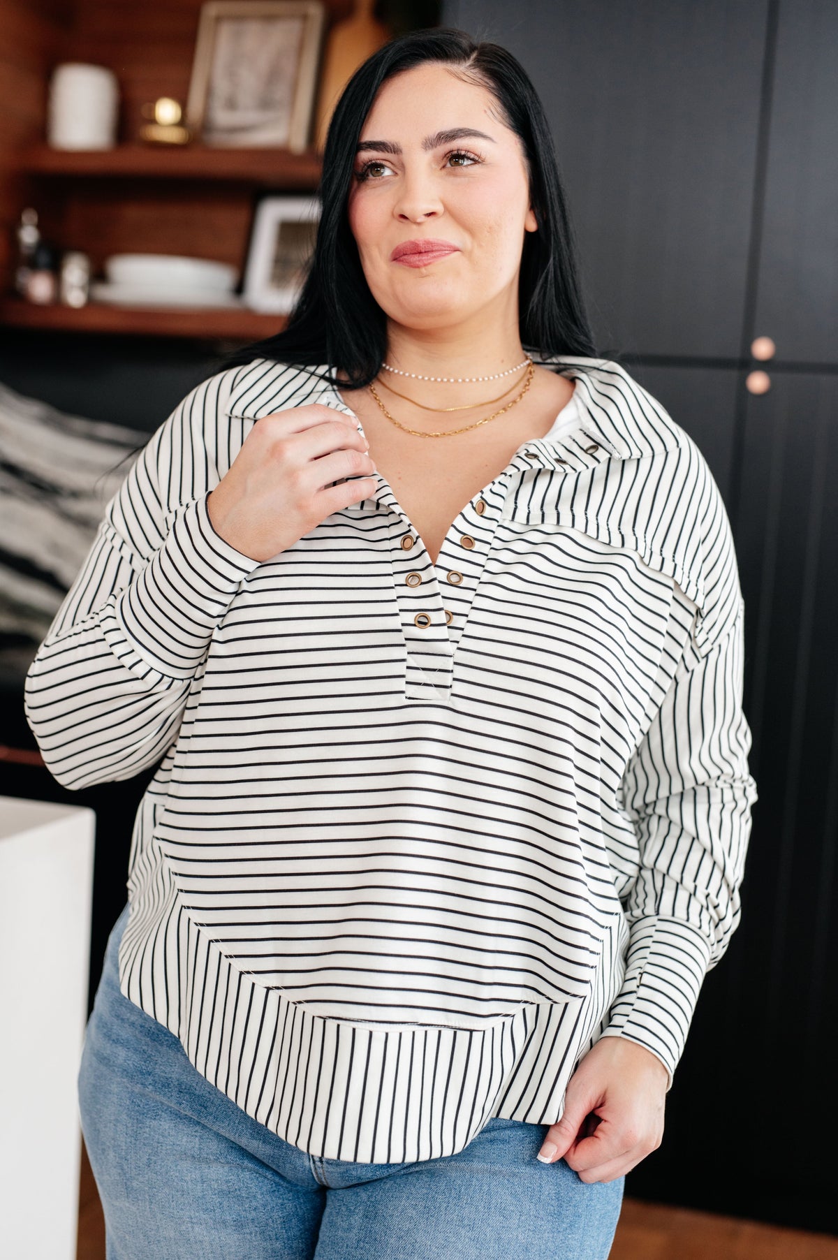 Striped Serendipity Pullover-Womens-Villari Chic, women's online fashion boutique in Severna, Maryland