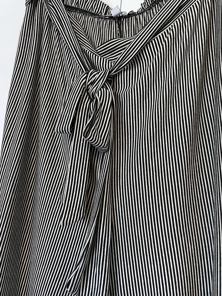 Summer Evening Palazzo Pants in Black & White Stripe-Villari Chic, women's online fashion boutique in Severna, Maryland