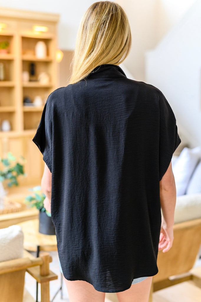 Sweet Simplicity Button-Up Blouse in Black-Womens-Villari Chic, women's online fashion boutique in Severna, Maryland