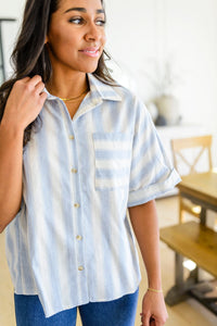 Tailored to Relax Striped Button Down-Womens-Villari Chic, women's online fashion boutique in Severna, Maryland