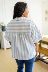 Tailored to Relax Striped Button Down-Womens-Villari Chic, women's online fashion boutique in Severna, Maryland