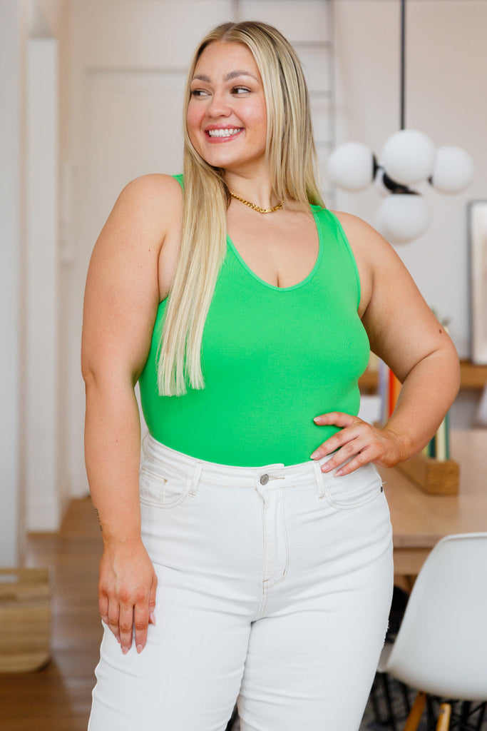 The Basics Bodysuit in Green-Womens-Villari Chic, women's online fashion boutique in Severna, Maryland