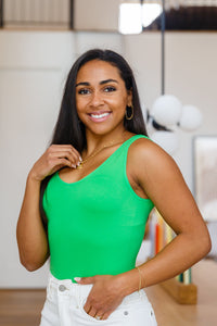 The Basics Bodysuit in Green-Womens-Villari Chic, women's online fashion boutique in Severna, Maryland