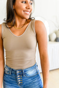 The Basics Reversible Longline Tank in Light Mocha-Womens-Villari Chic, women's online fashion boutique in Severna, Maryland