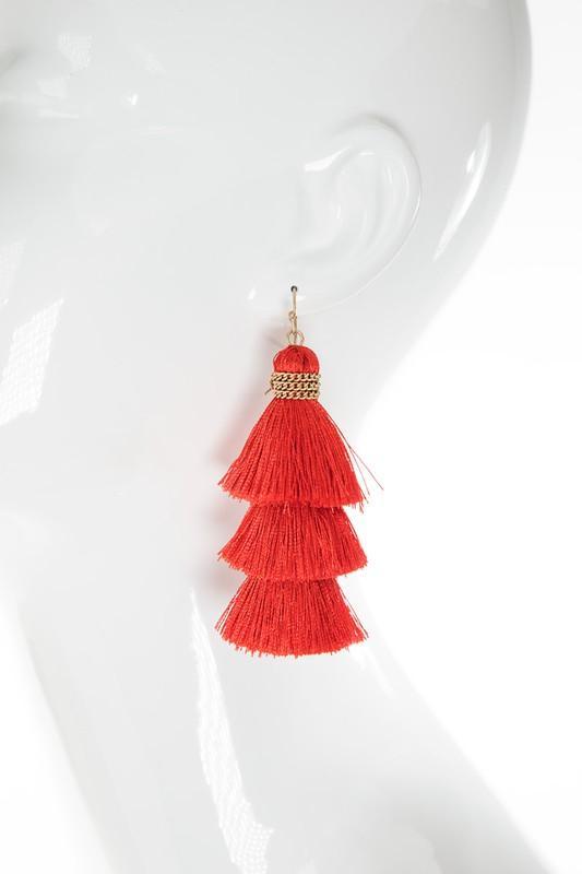 Three-Tier Tassel Earrings - Several Colors!-Villari Chic, women's online fashion boutique in Severna, Maryland