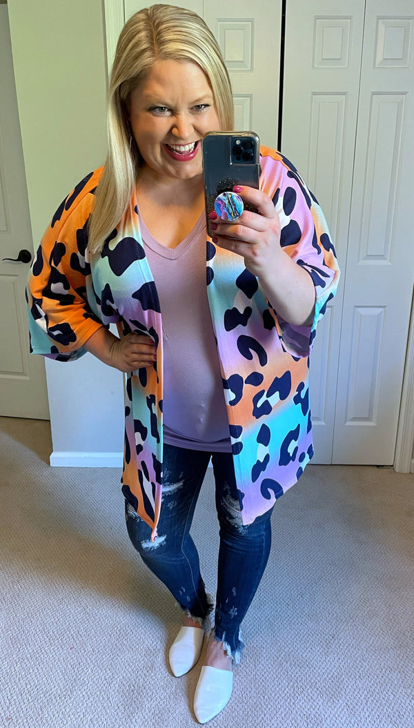 Tropical Tones Animal Print Cardigan-Villari Chic, women's online fashion boutique in Severna, Maryland