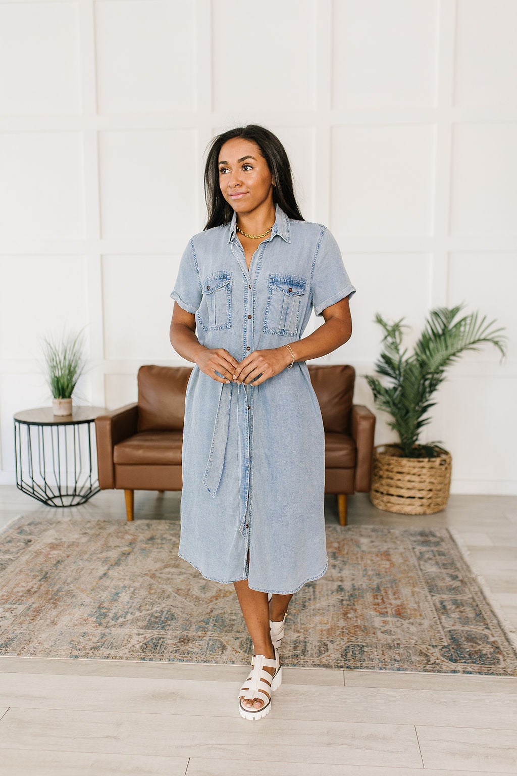 Wait for It Chambray Shirt Dress-Womens-Villari Chic, women's online fashion boutique in Severna, Maryland