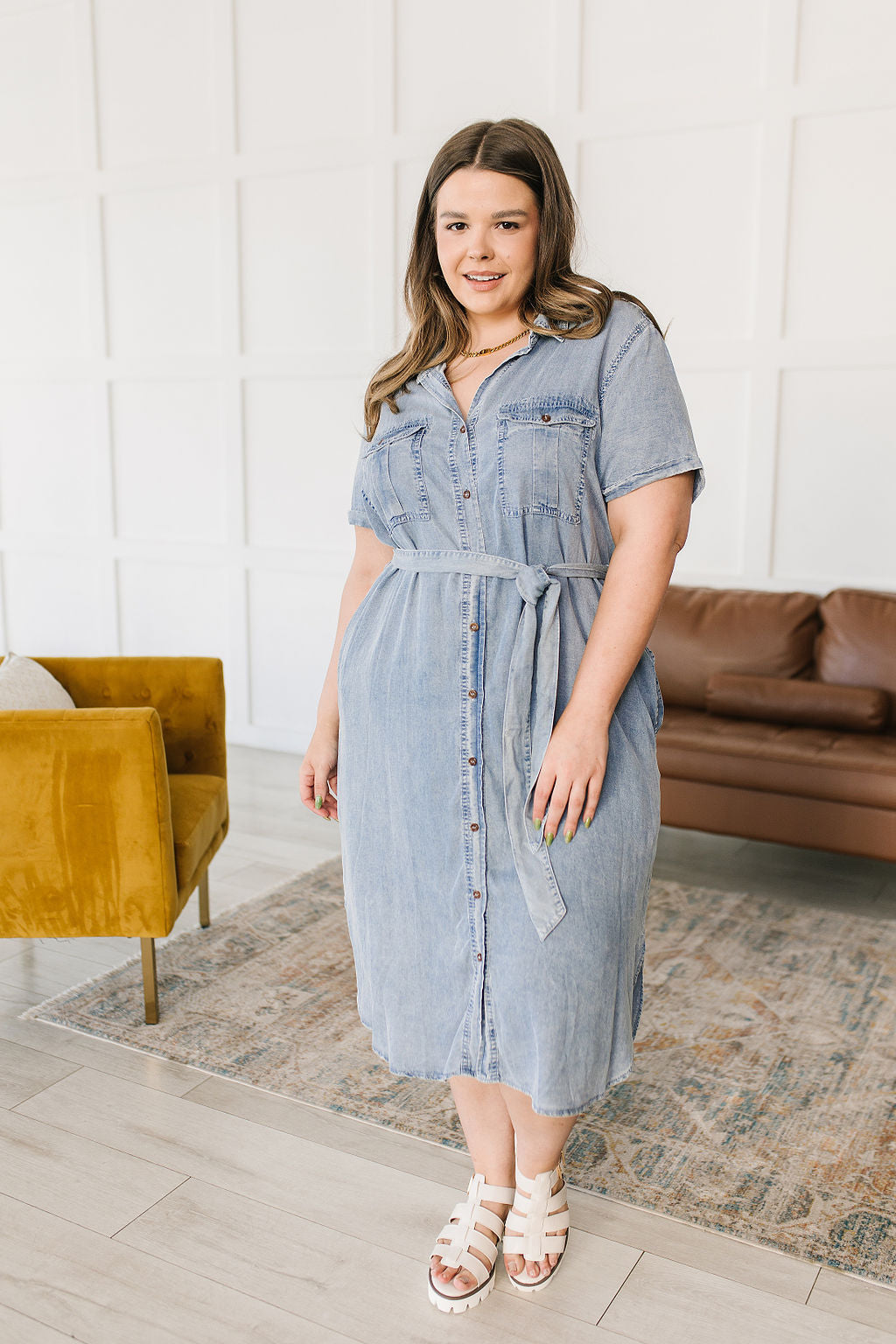 Wait for It Chambray Shirt Dress-Womens-Villari Chic, women's online fashion boutique in Severna, Maryland