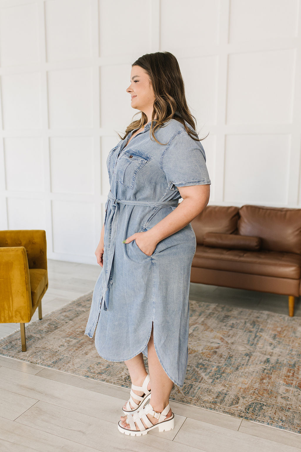 Wait for It Chambray Shirt Dress-Womens-Villari Chic, women's online fashion boutique in Severna, Maryland